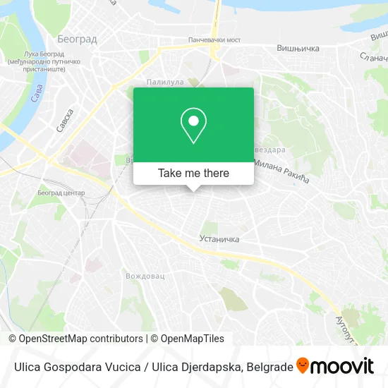 Ulica Gospodara Vucica / Ulica Djerdapska map