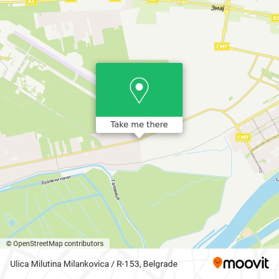 Ulica Milutina Milankovica / R-153 map