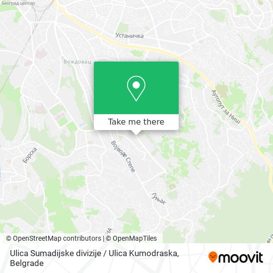 Ulica Sumadijske divizije / Ulica Kumodraska map