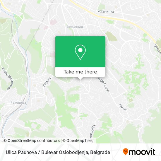 Ulica Paunova / Bulevar Oslobodjenja map