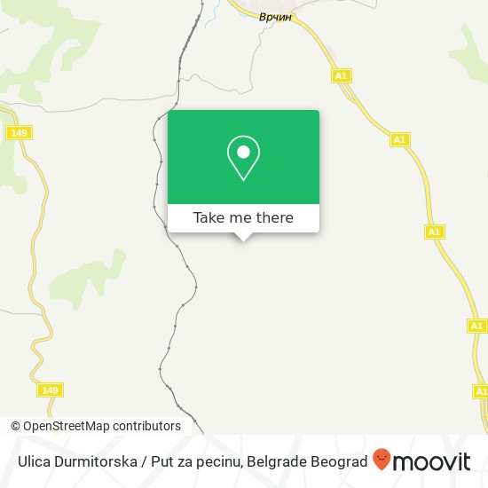 Ulica Durmitorska / Put za pecinu map