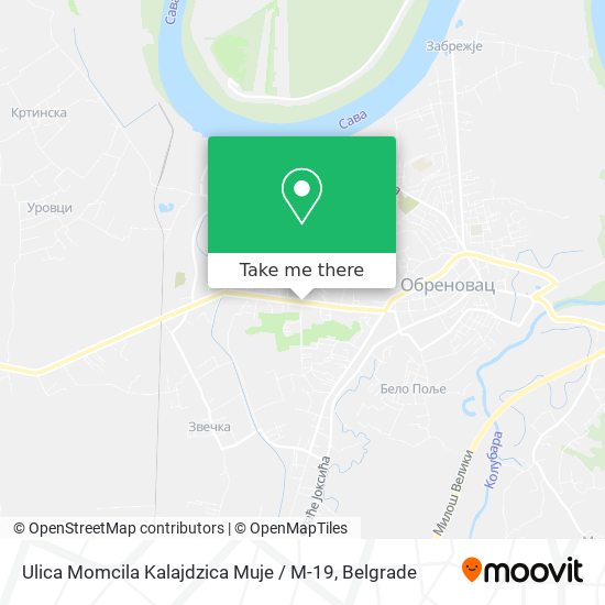 Ulica Momcila Kalajdzica Muje / M-19 map