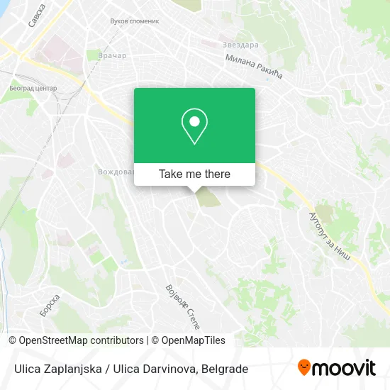 Ulica Zaplanjska / Ulica Darvinova map