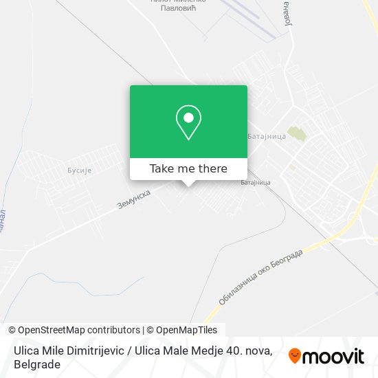 Ulica Mile Dimitrijevic / Ulica Male Medje 40. nova map