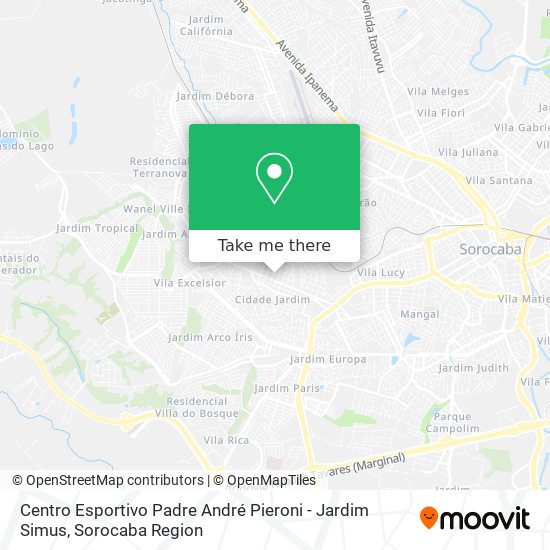 Mapa Centro Esportivo Padre André Pieroni - Jardim Simus