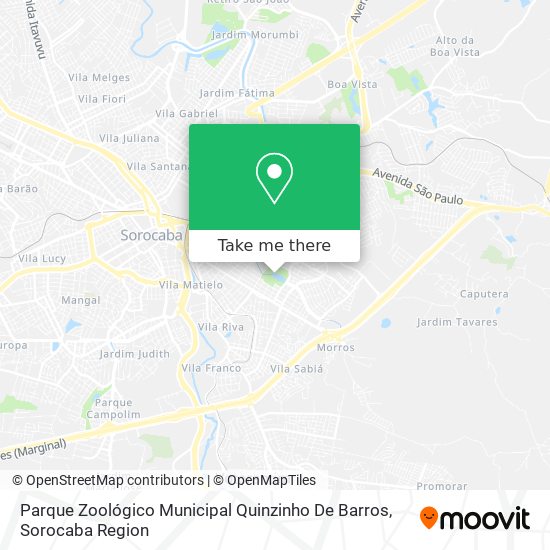 Mapa Parque Zoológico Municipal Quinzinho De Barros