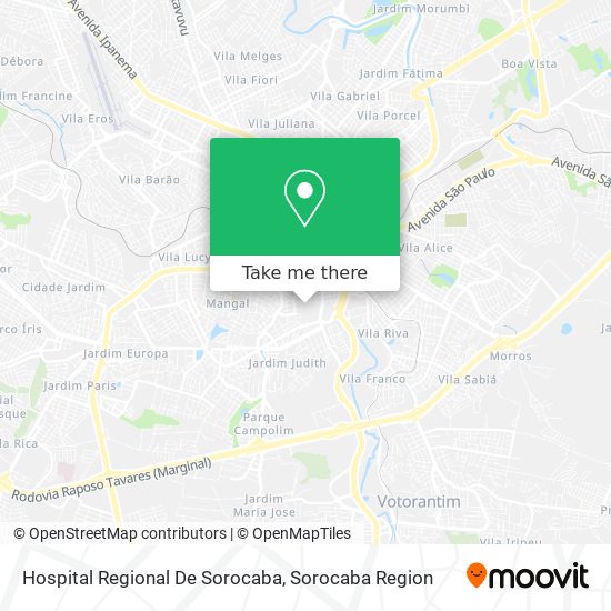 Hospital Regional De Sorocaba map
