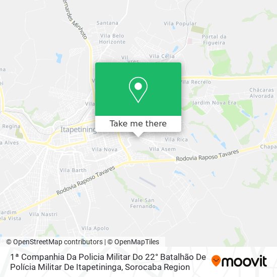 Mapa 1ª Companhia Da Policia Militar Do 22° Batalhão De Polícia Militar De Itapetininga