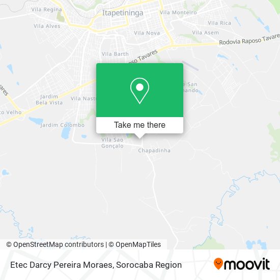 Mapa Etec Darcy Pereira Moraes