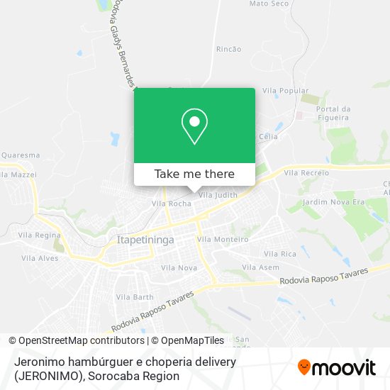 Mapa Jeronimo hambúrguer e choperia delivery (JERONIMO)