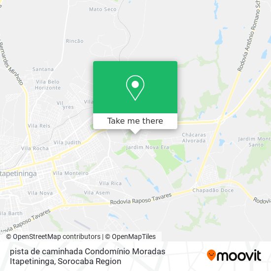 pista de caminhada Condomínio Moradas Itapetininga map