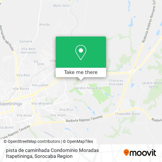 Mapa pista de caminhada Condomínio Moradas Itapetininga