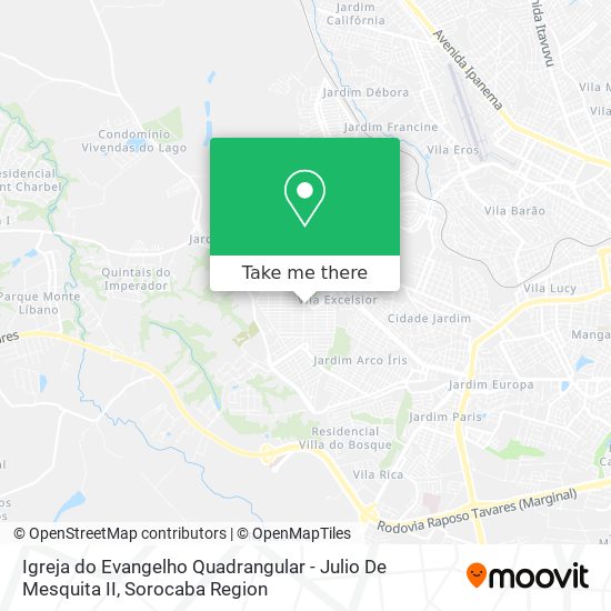 Mapa Igreja do Evangelho Quadrangular - Julio De Mesquita II