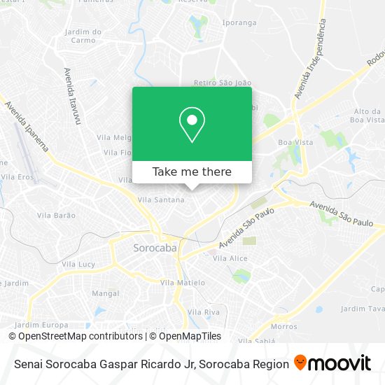 Senai Sorocaba Gaspar Ricardo Jr map