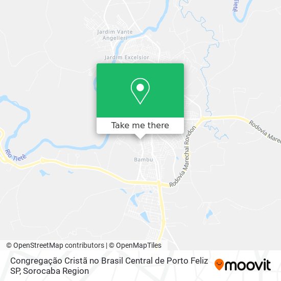 Mapa Congregação Cristã no Brasil Central de Porto Feliz SP