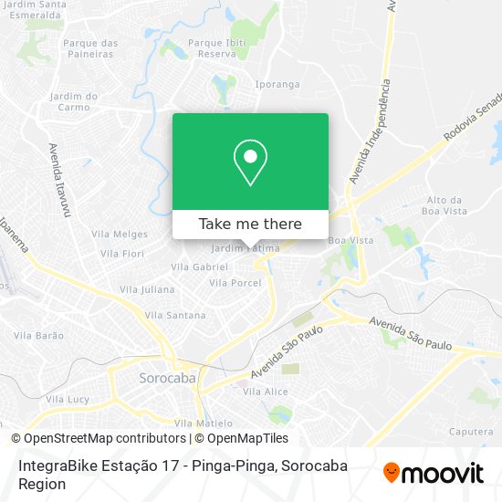 Mapa IntegraBike Estação 17 - Pinga-Pinga