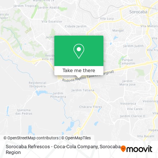 Sorocaba Refrescos - Coca-Cola Company map
