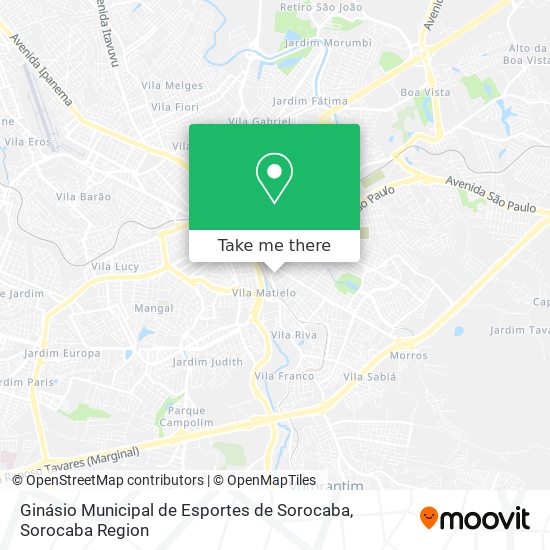 Mapa Ginásio Municipal de Esportes de Sorocaba