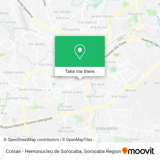 Colsan - Hemonucleo de Sorocaba map
