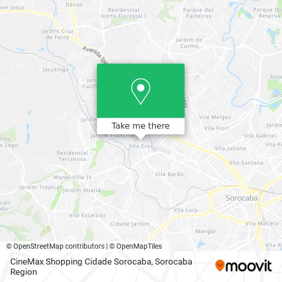 Mapa CineMax Shopping Cidade Sorocaba