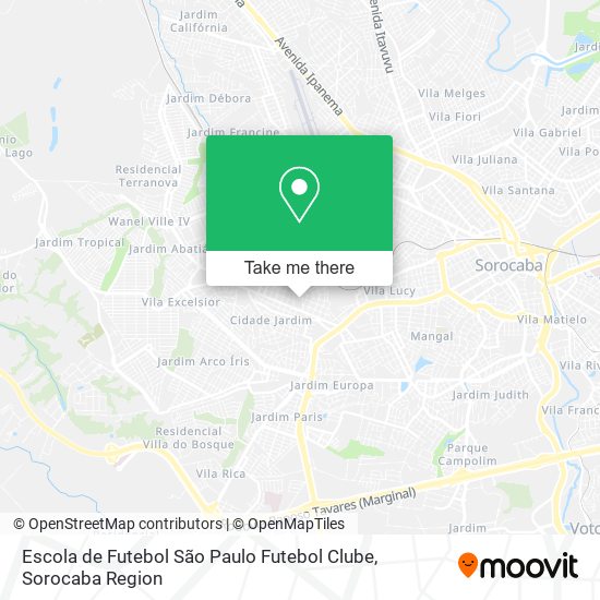 Mapa Escola de Futebol São Paulo Futebol Clube