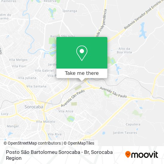 Posto São Bartolomeu Sorocaba - Br map