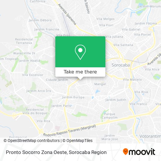 Pronto Socorro Zona Oeste map