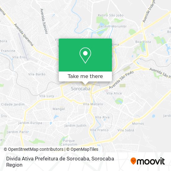 Divida Ativa Prefeitura de Sorocaba map