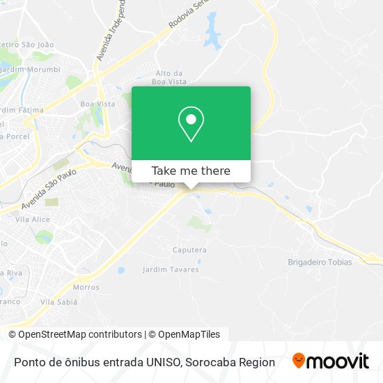 Ponto de ônibus entrada UNISO map