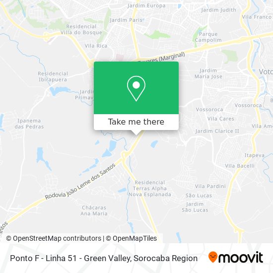 Mapa Ponto F - Linha 51 - Green Valley