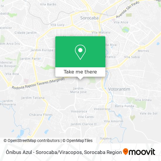 Ônibus Azul - Sorocaba / Viracopos map