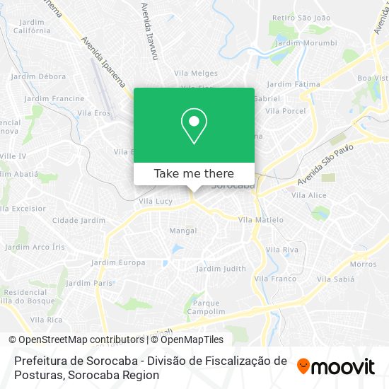 Mapa Prefeitura de Sorocaba - Divisão de Fiscalização de Posturas