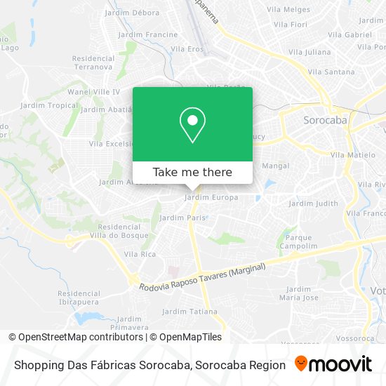 Shopping Das Fábricas Sorocaba map