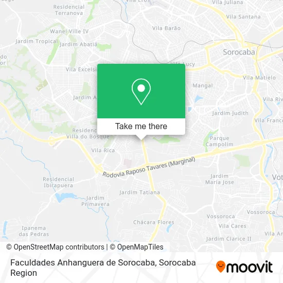 Faculdades Anhanguera de Sorocaba map