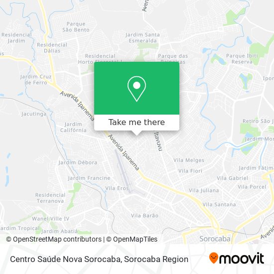 Mapa Centro Saúde Nova Sorocaba