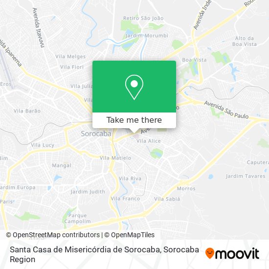 Mapa Santa Casa de Misericórdia de Sorocaba