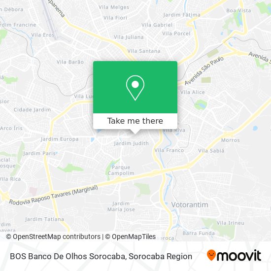 Mapa BOS Banco De Olhos Sorocaba