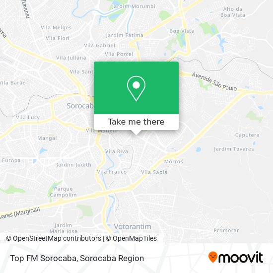 Top FM Sorocaba map