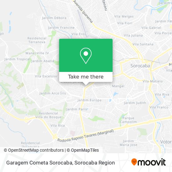 Garagem Cometa Sorocaba map