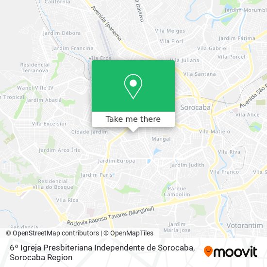 6ª Igreja Presbiteriana Independente de Sorocaba map