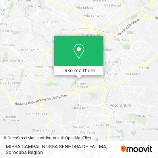 MISSA CAMPAL NOSSA SENHORA DE FATIMA map
