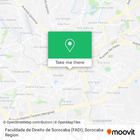 Mapa Faculdade de Direito de Sorocaba (FADI)