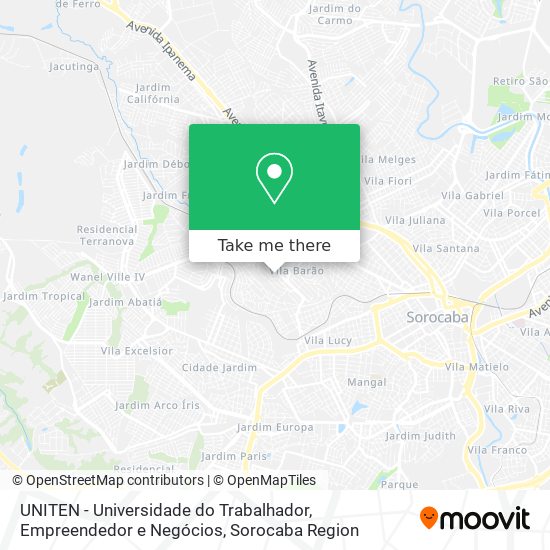 Mapa UNITEN - Universidade do Trabalhador, Empreendedor e Negócios