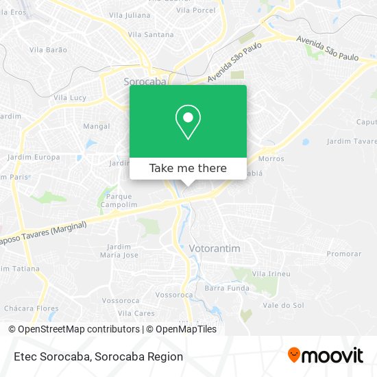 Mapa Etec Sorocaba