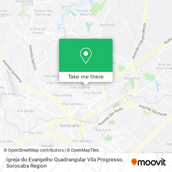 Mapa Igreja do Evangelho Quadrangular Vila Progresso