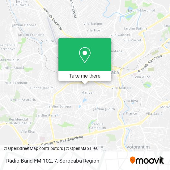 Rádio Band FM 102, 7 map