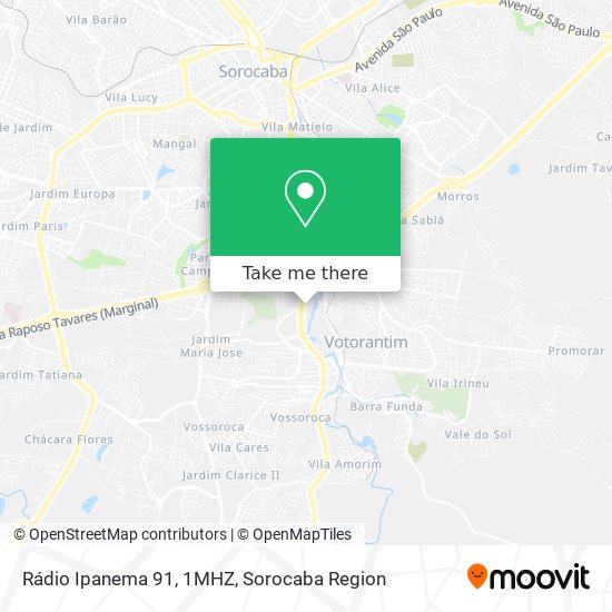 Rádio Ipanema 91, 1MHZ map