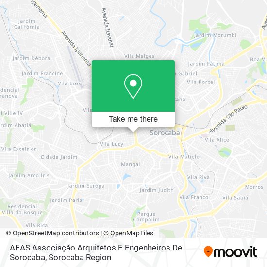 AEAS Associação Arquitetos E Engenheiros De Sorocaba map