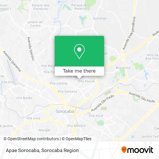 Apae Sorocaba map