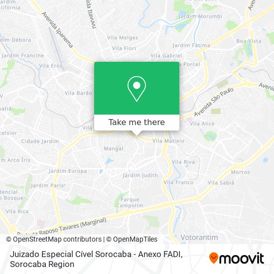 Mapa Juizado Especial Cível Sorocaba - Anexo FADI